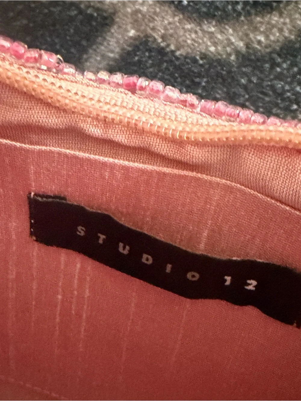 Pink Tweed Beaded Shoulder Bag - Made in India